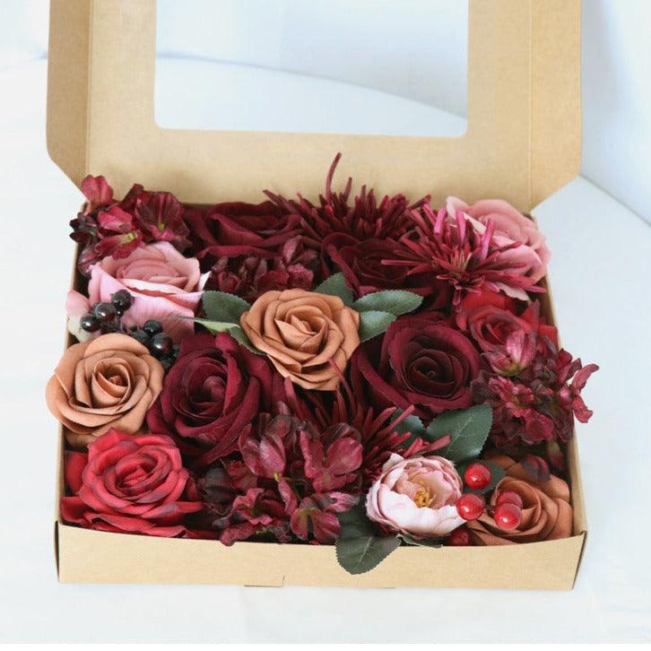 Simulated red rose silk fabric aircraft box DIY interior decoration